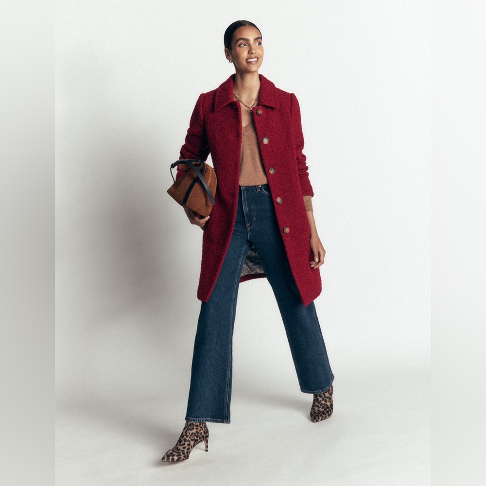 NWT Boden Aylesford Wool Coat in Vino - Picture 2 of 12